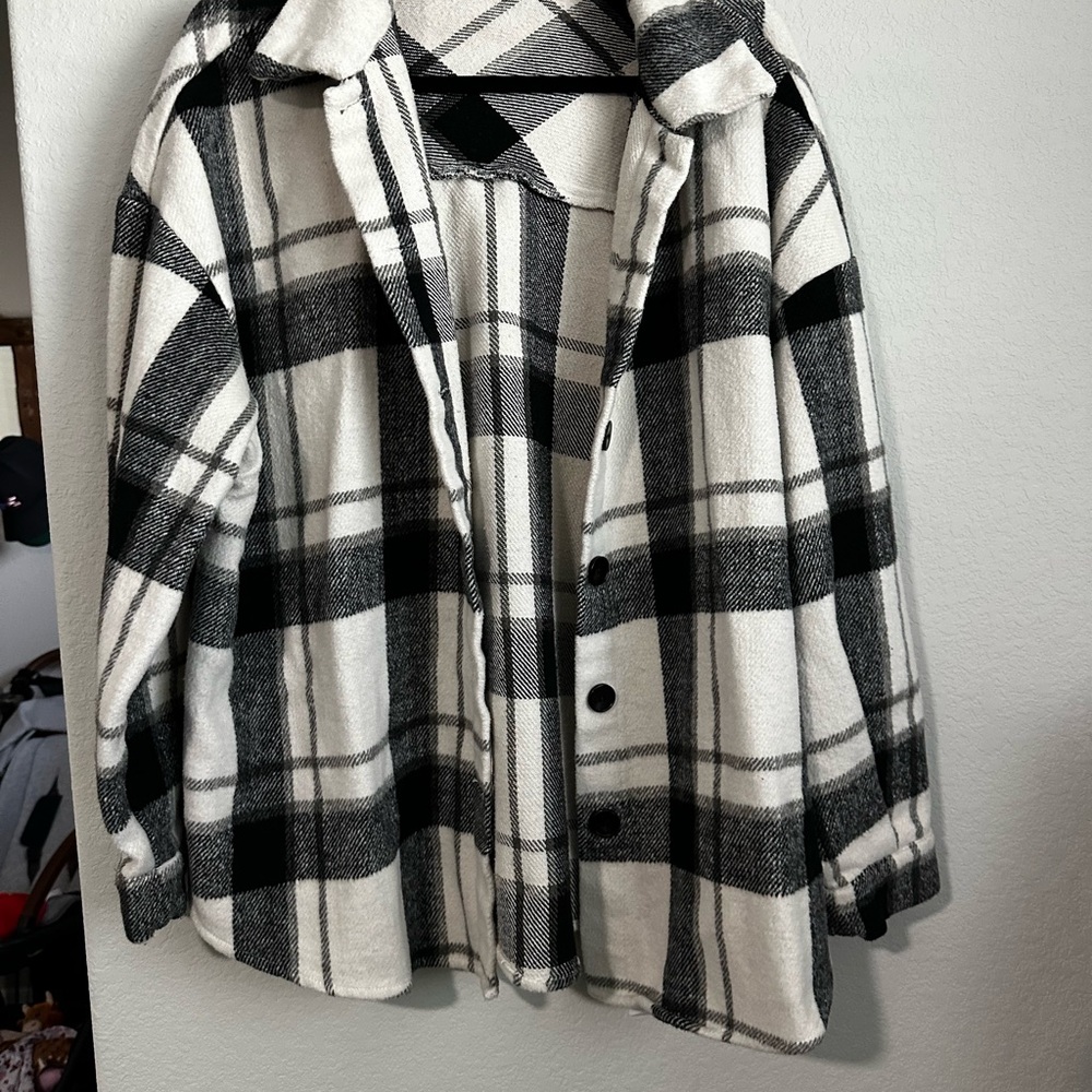 Plaid Button-Up Jacket